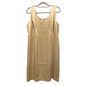 Hampton Nites Vintage‎ Champagne Gold Satin Sheath Dress Womens 14 Formal USA